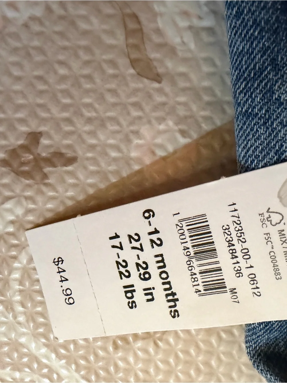 GAP baby 6-12 month NWT Denim Jeans with Colorful Embroidered